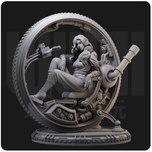 1/24 Steampunk 18 Scale Circular Tactical Vehicle 3D Handheld Soldier Model - Image 1 of 3