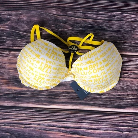 NUYU University Of Michigan Wolverines Go Blue Bra NEW Womens Magnetic Size 34C Cover