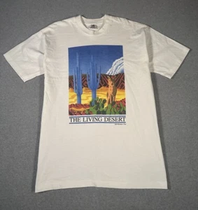 Vintage 90s The Living Desert Animal Nature T-Shirt Human-I-Tees Herren XL weiß - Bild 1 von 8