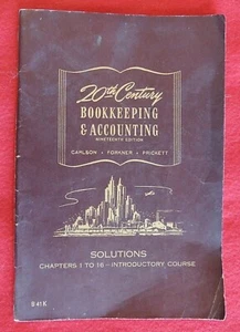 20th Century Book-Keeping & Accounting Solution Guide Carlson 19th Edition c1947 - Picture 1 of 3