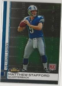 Tarjeta de novato Matthew Stafford Topps Finest #100 2009 (casi nueva-como nueva) - Imagen 1 de 3