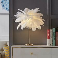 5x Feather Shade Table Lamp Bedroom Bedside Desk Night Light Living Room Decor