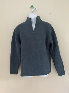 Suéter Ojo Irlanda Para Hombres Corderos Lana Seda 1/4 Cremallera Azul Gris Talla M - Imagen 1 de 7