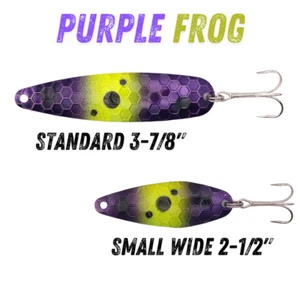Purple Frog Trolling Flutter Spoon for Fishing and Targets SALMON TROUT WALLEYE - Picture 1 of 1