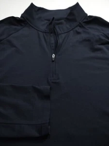 RHONE Men's Mock Neck 1/4 ZIP Polyester/Elastine (XL) Navy Blue Top THUMB HOLES - Picture 1 of 6