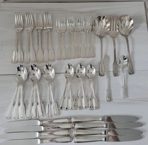 Retroneu Deco Silber Teller Besteck Set 45 Teile (Service für 8) Japan 18/0 - Bild 1 von 10