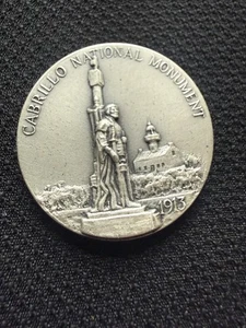 Cabrillo National Monument San Diego Ship Whale Sea 1oz 999 Silver round. - Picture 1 of 2