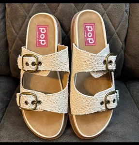 Pop Balance Damen Fußbett Sandalen Creme Natur Größe 11M - Bild 1 von 7