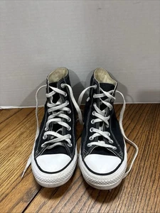 Converse All Star Chuck Taylor Shoes Womens Size 9 Hi Tops Black Sneakers, Flaw - Picture 1 of 21