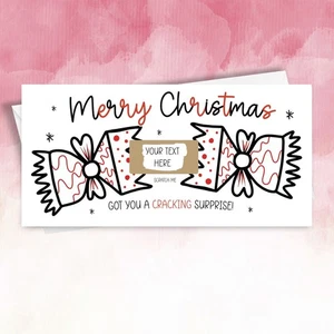 Tarjeta rasca y gana personalizada Christmas cracker revela sorpresa a tus amigos familia - Imagen 1 de 9