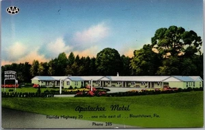 1950s BLOUNTSTOWN, Florida Postcard APALACHEE MOTEL Highway 20 Roadside Chrome - Picture 1 of 2