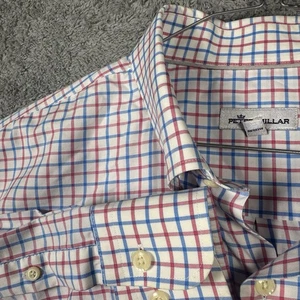 Peter Millar Shirt Mens XL Crown Sport Emory Tattersall Ease Stretch Windowpane - Picture 1 of 11