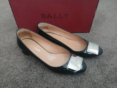 Ladies Black Patent Bally Shoes, Heel, Pump 6.5 - image 1 of 4