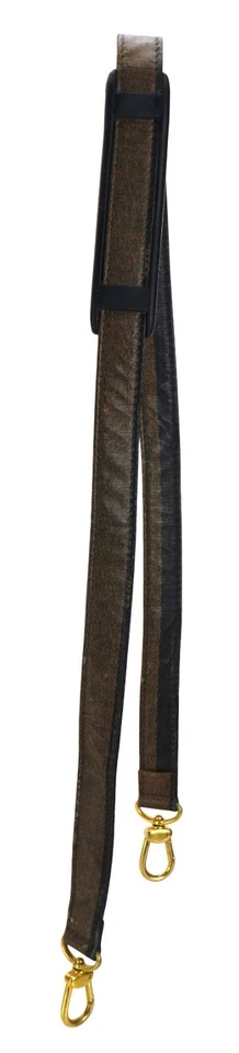 Auténtico Bolso Bandolera Bolso Correa FENDI Negro Dorado Lona 40" De Colección Foto 1 de 4