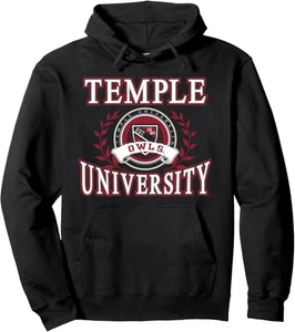 Temple Owls Laurels Black Officially Licensed Pullover Hoodie - Bild 1 von 2