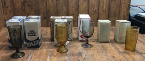 Vintage DUZ Detergent Promo Glasses w/Boxes Mixed Lot - Picture 1 of 5