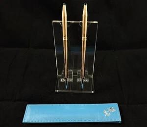 CROSS 14k GOLD LADIES ROSE MOTIF BALLPOINT PEN & 0.5mm MECHANICAL PENCIL #154105 - Picture 1 of 4