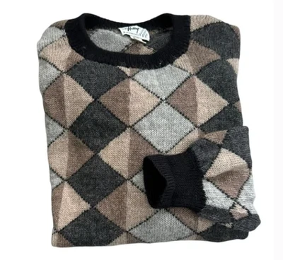 Suéter Argyle Hallet San Francisco Vintage Para Hombre Talla XXL Hecho a Mano Alpaca Foto 1 de 4