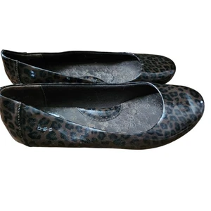 BOC Ballet Flats Size 8 5 Womens Shoes Brown Black Animal Print Born Concept - Picture 1 of 7