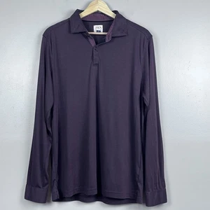 John W. Nordstrom JWN Men's Purple Pima Cotton Blend Long Sleeve Polo Size M - Picture 1 of 12