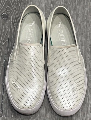 Puma Soft Foam Optimal Comport Loafer White Leather  Slip On Shoes US Womens 9.5 - Image 1 of 4