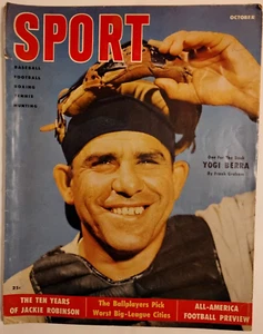 Vintage Sport Magazin Oktober 1955 Yogi Berra Cover Jackie Robinson Yankees - Bild 1 von 18