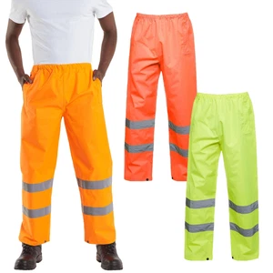 Uneek pantaloni Hi-Vis da uomo impermeabili rivestiti in PU pantaloni di sicurezza da lavoro UC807