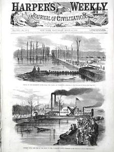 1863 HARPER WEEKLY LOUISIANA MISSISSIPPI RIVER MAP VICKSBURG YAZOO 2 NAST PRINTS - Picture 1 of 11