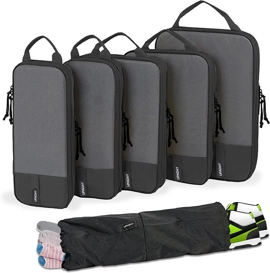 UPADAY Compression packing Cubes Set of  6 Travel Packing Cube-Nylon & Mesh - Image 1 of 4