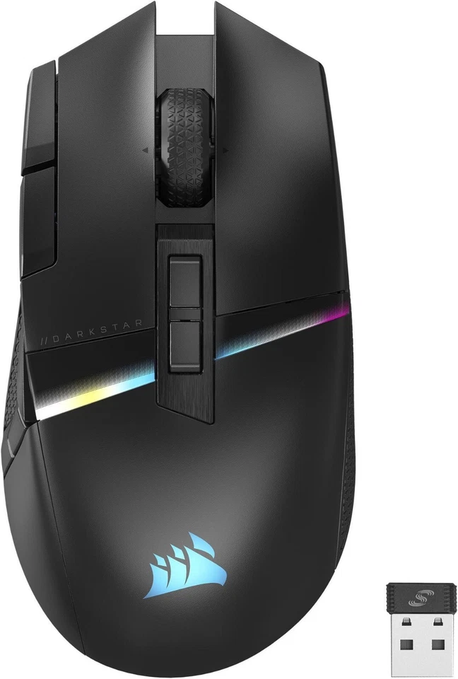 Corsair  Darkstar RGB Gaming Wireless Mouse w/USB Black Used Model CH-931A011-NA - Image 1 of 1