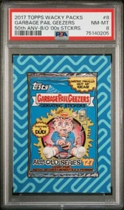 2017 Topps Wacky Packages 50th Anniversary Garbage Pail Geezers PSA 8 Adam Bomb  - Picture 1 of 2