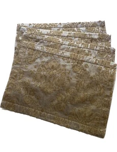 Waterford 4 Placements Wiltshire Gold Damask 13x18” Thanksgiving Holiday KC - Picture 1 of 8