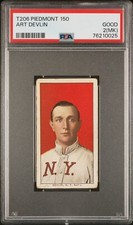 1909-1911 T206 Art Devlin Piedmont 150 PSA 2(MK)