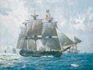 GEOFF HUNT HMS Euryalus - 36-gun frigate Canvas Ltd Edition Nelson Trafalgar - Picture 1 of 1