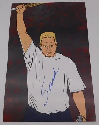 Póster artístico fotográfico de lucha libre firmado por Sandman 11x17 dibujo luchador ECW WWE Foto 1 de 4