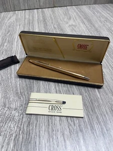 CROSS 14KT GOLD FILLED PEN IN ORIGINAL CASE w/ POUCH & INSTRUCTIONS engraved - Picture 1 of 21