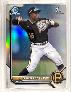 TERMARR JOHNSON RC 2022 BOWMAN CHROME 1ST REFRACTOR PITTSBURGH PIRATES #BDC-130 - Picture 1 of 2