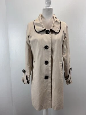 Chaqueta De Colección BB Dakota Talla Grande Para Mujer Bronceada Cuello Peter Pan Retro Forrada Y2K Foto 1 de 4