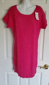 NEW Justice Pink Glittery Short Sleeve Sweater Knit Dress Size 20 - Picture 1 of 10