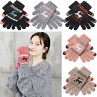 Warm Snowflake Christmas Gift Touch Screen Mittens Full Finger Gloves Knitted