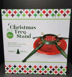 Oasis Corp 30" 4 Leg Tree Stand Red/Green For Trees up to 9' Tall - New - Picture 1 of 2