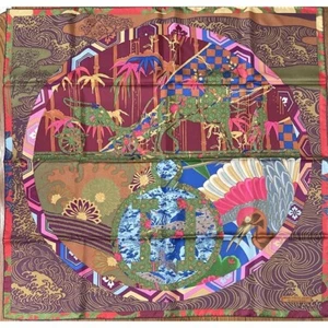 Hermes Scarf Ex Libris En Kimonos 90 cm Pour 400 ans de Matsuzakaya anniversary - Picture 1 of 3