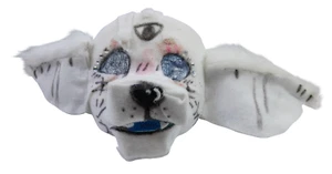 Handcrafted Therian White Cream Fox Mask  Felted & Hand-Painted with Fur Accents - Picture 1 of 5