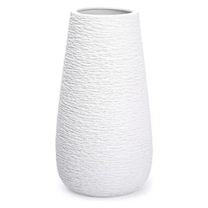 White Ceramic Vase, Flowers Vase in Rustic Texture Design for Home Office Dec... - Picture 1 of 7