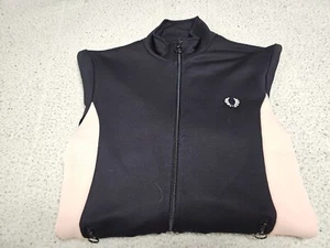 Fred Perry Womens Black/Pink Activewear Casual Full Zip Track Jacket SZ 8 - Picture 1 of 13