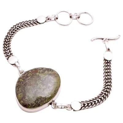 Jaspis Edelstein Versilbert Armband Handmade Schmuck Geschenk 17 G BR-1116 - Bild 1 von 3