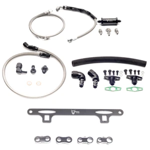 Ford Falcon BA/BF/FG/FG-X Barra Turbo Oil Feed & Drain /Water Line & Bracket Kit - Picture 1 of 7