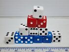 Vintage Lot Of 12 Dice Red White Blue Ice Blue
