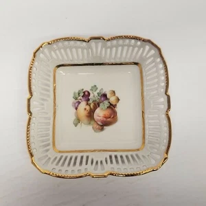 Vtg Schwarzenhammer Bavaria Zone 3 Fruit Theme 6" Trinket Dish, Bavaria Germany - Picture 1 of 6