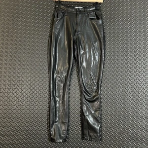 Pantalones de mezclilla negros de cuero vegano de tiro alto ajustados Abercrombie & Fitch para mujer 24 - Imagen 1 de 8